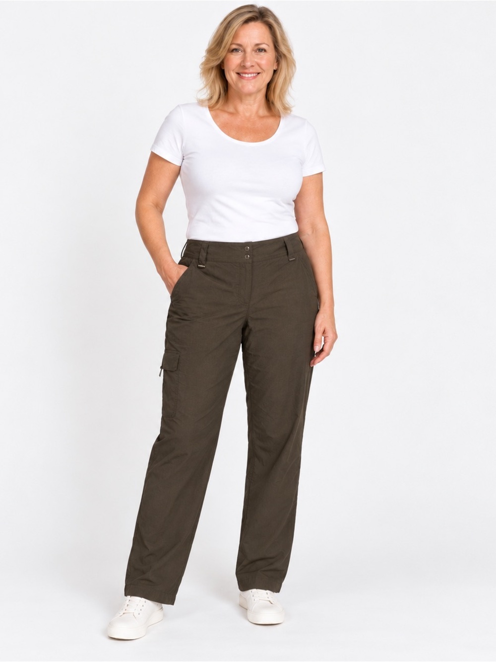 Foursome Ladies Golf Cargo Pants Colour Olive Green Size 14